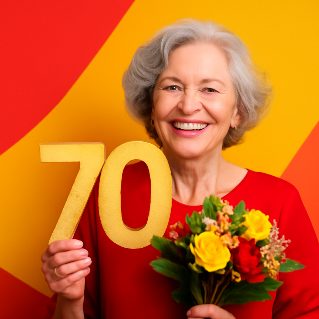 Поздравление с 70-летием женщине своими словами: топ 15